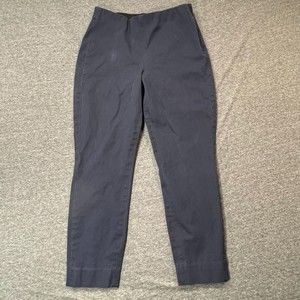 Everlane The Side-Zip Stretch Cotton Pant | Navy Blue | Size 6